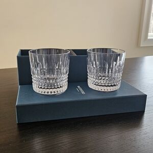 New In Box Waterford Crystal Cut Double Old Fashioned Glasses - Clear (Set of 2)